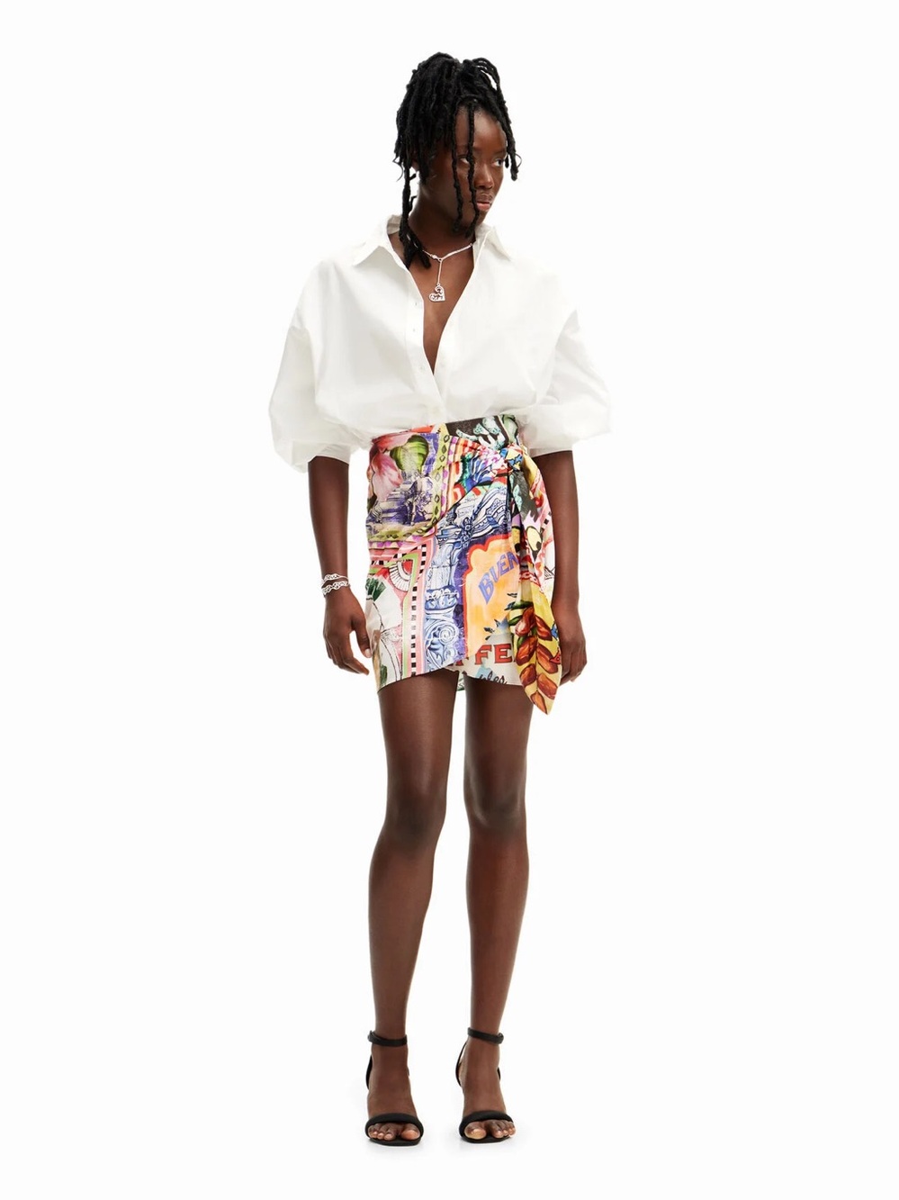 Stella Jean hybrid postcard dress